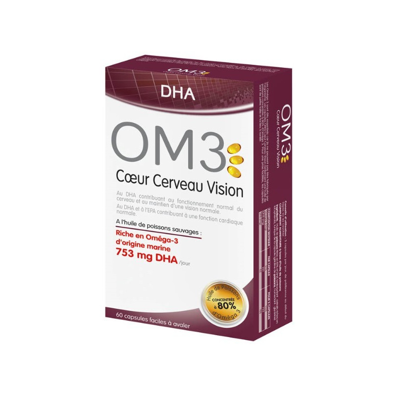 OM3 DHA Coeur Cerveau Vision 60 Capsules OM3 DHA Coeur Cerveau Vision 60 Capsules