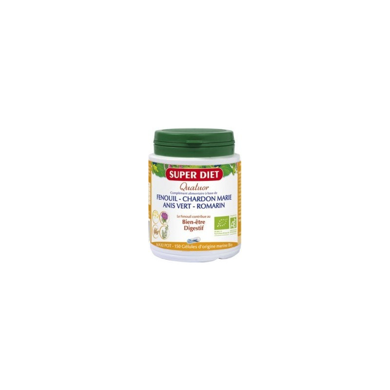 Super Diet Quatuor Bien-être Digestif bio 150 Gélules Super Diet Quatuor Bien-être Digestif bio 150 Gélules