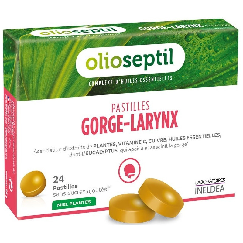 Olioseptil Pastilles Gorge-Larynx Miel Plantes x 24 Olioseptil Pastilles Gorge-Larynx Miel Plantes x 24