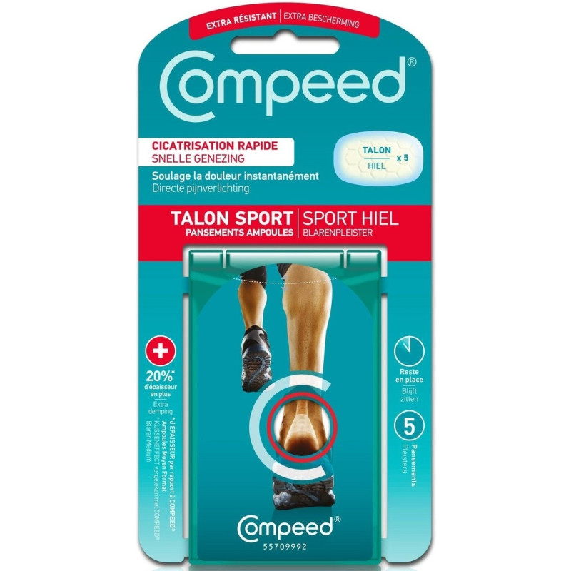 Compeed Pansements Ampoules Extra Résistant Talon Sport x 5 Compeed Pansements Ampoules Extra Résistant Talon Sport x 5