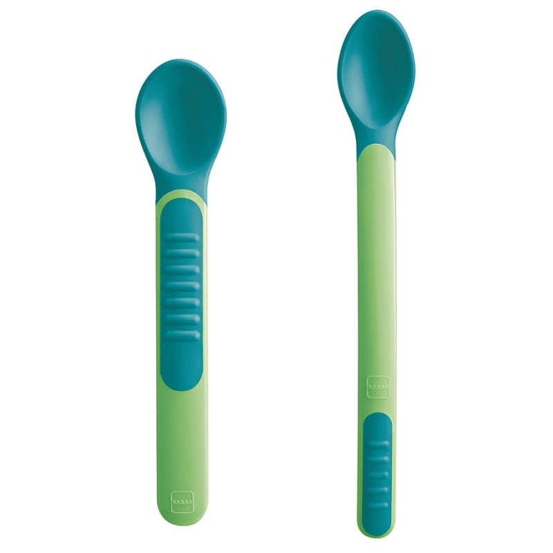 MAM Cuillère Thermo-sensible et Housse Verte x 2 MAM Cuillère Thermo-sensible et Housse Verte x 2
