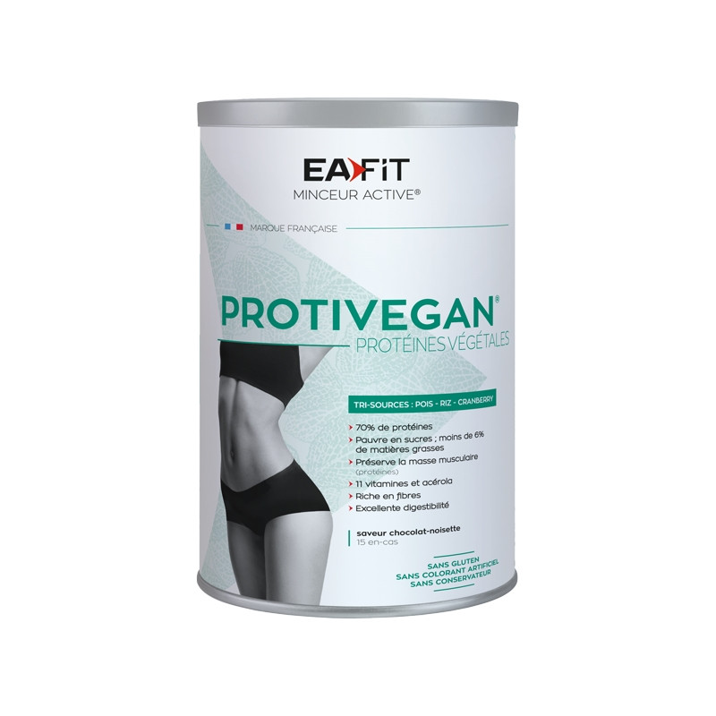 Eafit Minceur Active Protivegan Protéines Végétales Chocolot-Noisette 450g Eafit Minceur Active Protivegan Protéines Végétales Chocolot-Noisette 450g