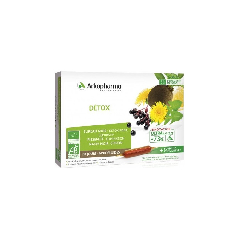 Arkopharma Arkofluides Détox Bio 20 Ampoules Arkopharma Arkofluides Détox Bio 20 Ampoules