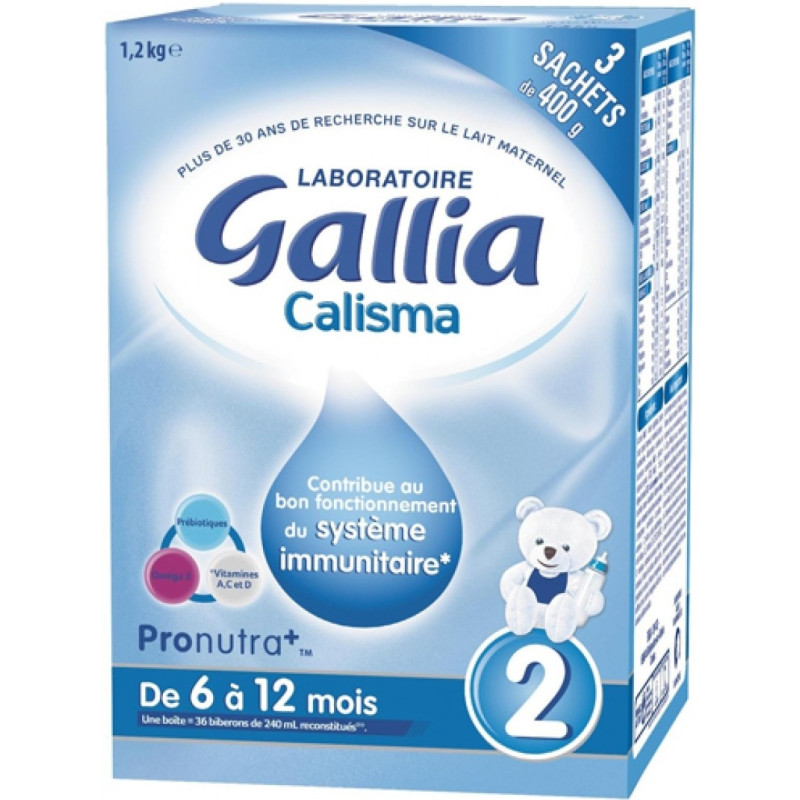 Gallia 2 Calisma Lait 6 à 12 Mois 3 Sachets de 400 g Gallia 2 Calisma Lait 6 à 12 Mois 3 Sachets de 400 g