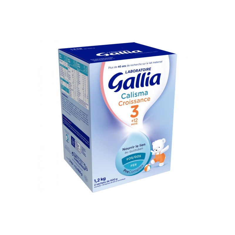 Gallia 3 Calisma Croissance Lait à Partir de 12 Mois 3 Sachets de 400 g Gallia 3 Calisma Croissance Lait à Partir de 12 Mois 3 Sachets de 400 g