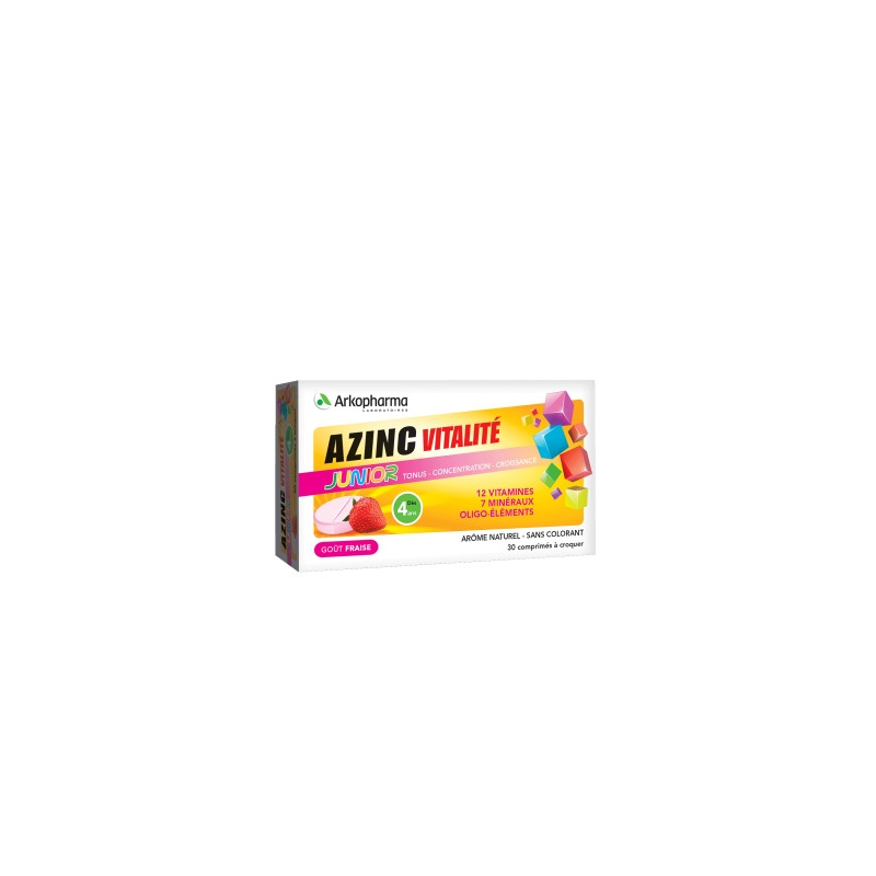 Arkopharma Azinc Forme et Vitalité Junior Goût Fraise 30 Comprimés Arkopharma Azinc Forme et Vitalité Junior Goût Fraise 30 Comprimés