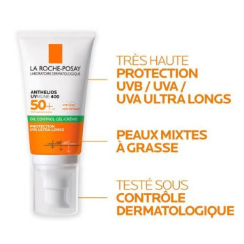 La Roche-Posay Anthelios Spf 50 Anti-brillance Gel-crème 50 ml