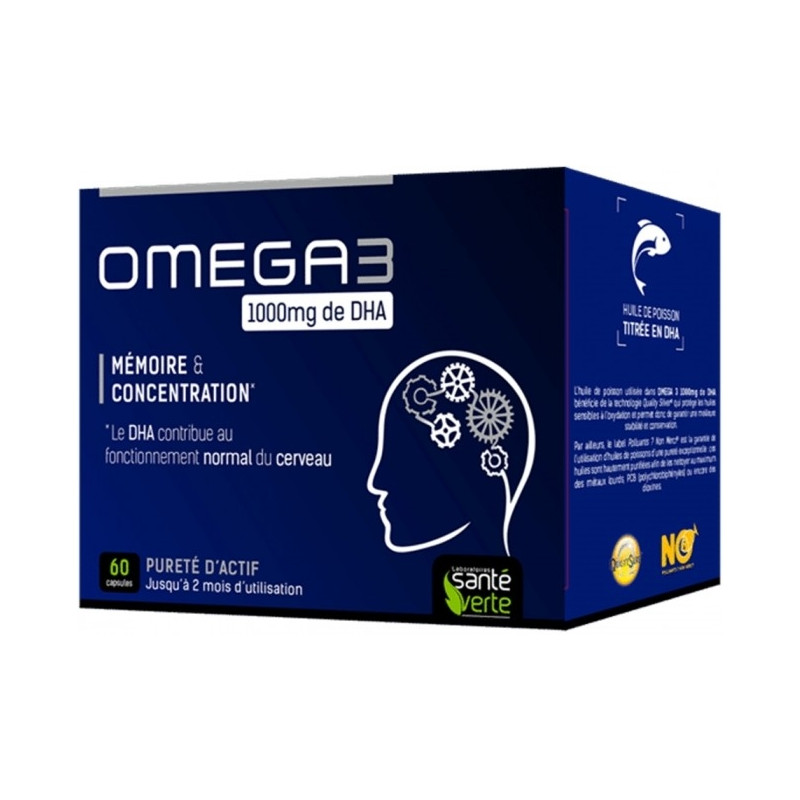 Santé Verte Omega 3 1000mg De DHA 60 Capsules Santé Verte Omega 3 1000mg De DHA 60 Capsules