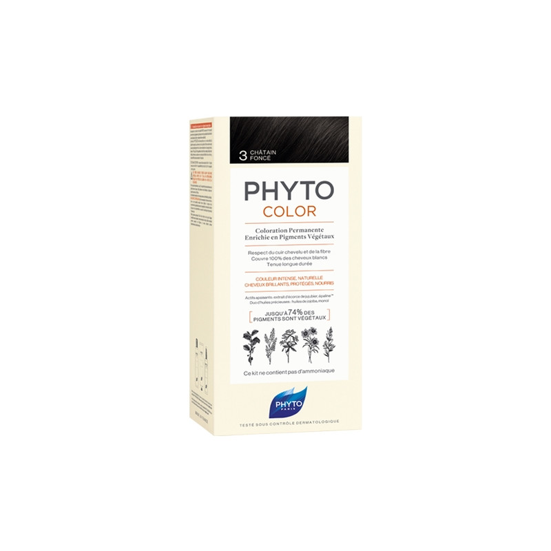 Phyto Phytocolor Coloration Permanente 3 châtain foncé Phyto Phytocolor Coloration Permanente 3 châtain foncé