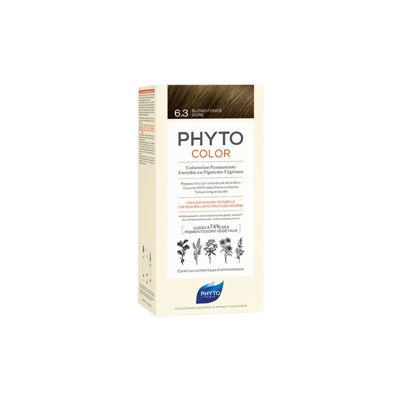 Phyto Phytocolor Coloration Permanente 6,3 Blond Foncé Doré Phyto Phytocolor Coloration Permanente 6,3 Blond Foncé Doré