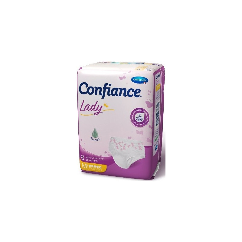 Confiance Lady Sous-Vêtements Absorbants 5G Taille M x 8 Confiance Lady Sous-Vêtements Absorbants 5G Taille M x 8