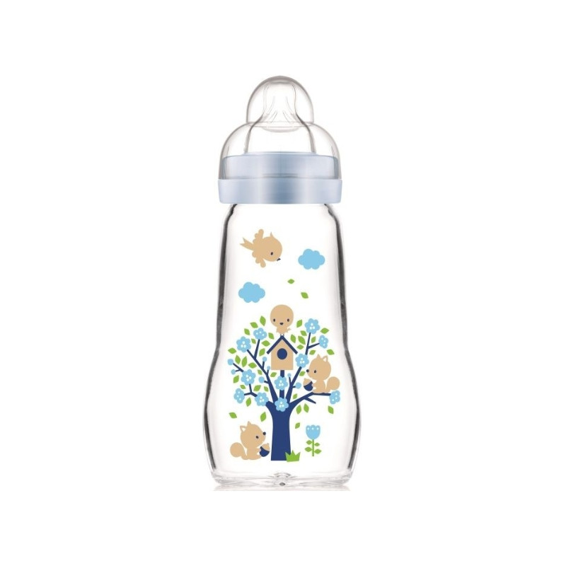 MAM Biberon Verre 0m+ 260 ml Bleu MAM Biberon Verre 0m+ 260 ml Bleu