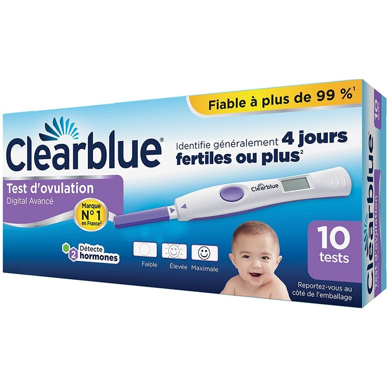Clearblue Test D'Ovulation Digital Avancé x 10 Clearblue Test D'Ovulation Digital Avancé x 10