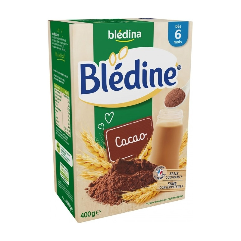 Blédina Blédine Céréales Cacao Dès 6 Mois 400 g Blédina Blédine Céréales Cacao Dès 6 Mois 400 g