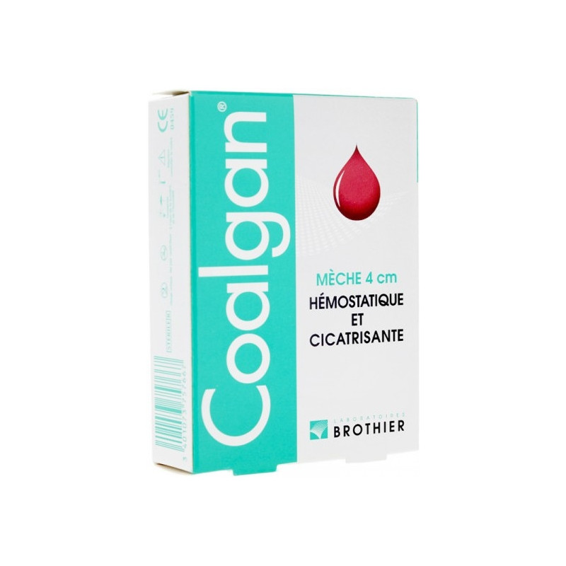 Coalgan Mèche 4 cm Hémostatique Et Cicatrisante 5 Sachets Coalgan Mèche 4 cm Hémostatique Et Cicatrisante 5 Sachets