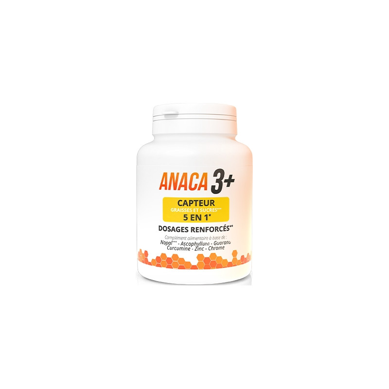 Anaca3+ Capteur Graisses et Sucres 5 en 1 120 Gélules Anaca3+ Capteur Graisses et Sucres 5 en 1 120 Gélules