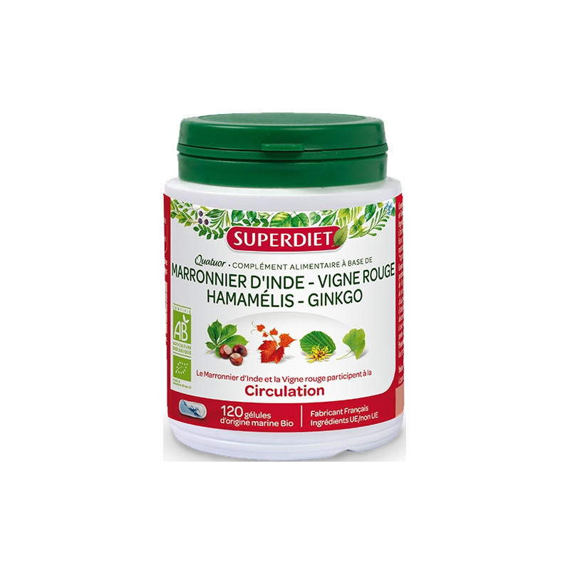 SuperDiet Quatuor Vigne Rouge bio 150 gélules SuperDiet Quatuor Vigne Rouge bio 150 gélules