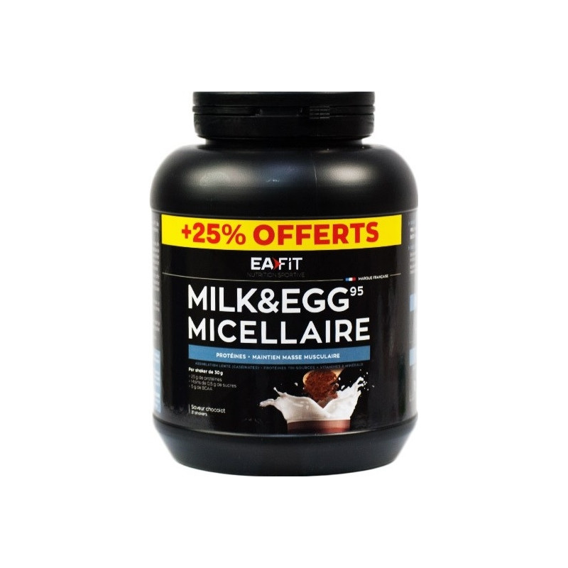 Eafit Milk & Egg 95 Goût Chocolat 750g +25% Offert Eafit Milk & Egg 95 Goût Chocolat 750g +25% Offert