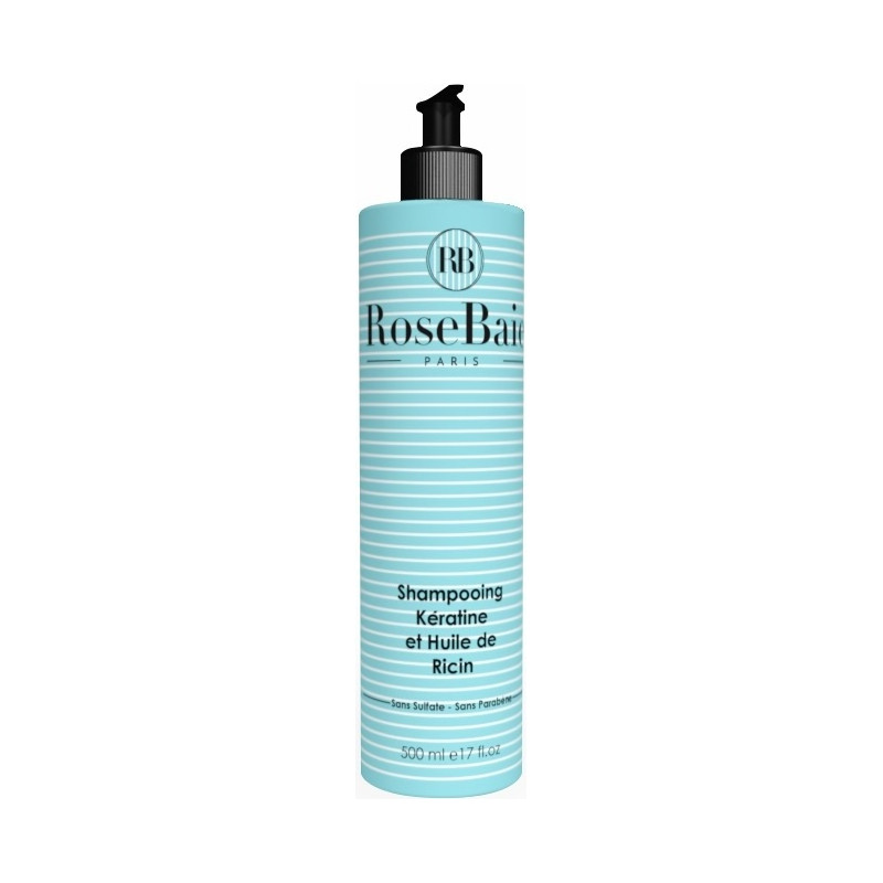 RoseBaie Shampoing à la kératine et à l’huile de ricin 500ml RoseBaie Shampoing à la kératine et à l’huile de ricin 500ml