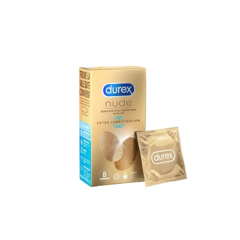 DUREX NUDE EXTRA LUBRIFIE x 8 DUREX NUDE EXTRA LUBRIFIE x 8