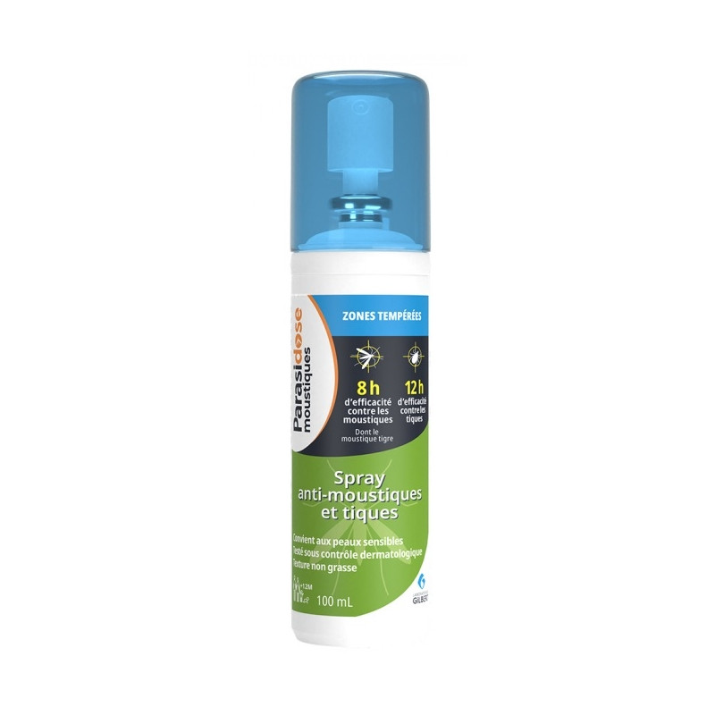 Parasidose Spray Anti-moustiques et tiques Zone Tempérée 100 ml Parasidose Spray Anti-moustiques et tiques Zone Tempérée 100 ml