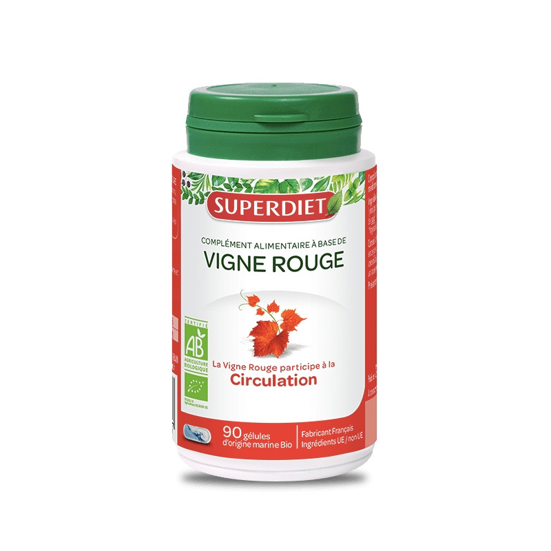 Superdiet Vigne Rouge Bio Circulation 90 gélules Superdiet Vigne Rouge Bio Circulation 90 gélules