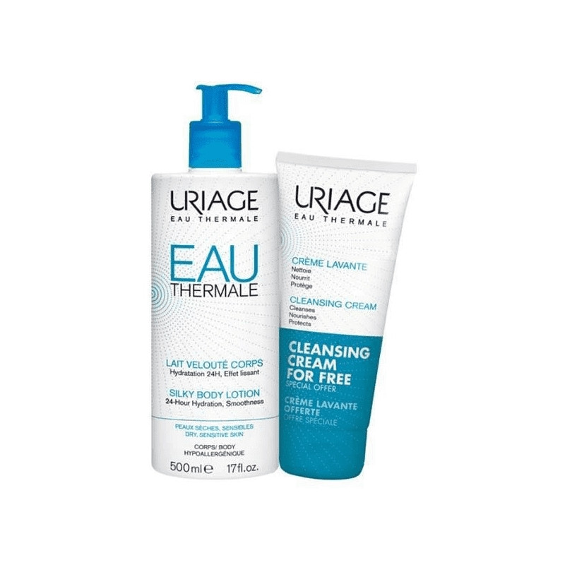 Uriage Eau Thermale Lait Velouté Corps 500ml + Crème Lavante 200 ml Offerte Uriage Eau Thermale Lait Velouté Corps 500ml + Crème Lavante 200 ml Offerte