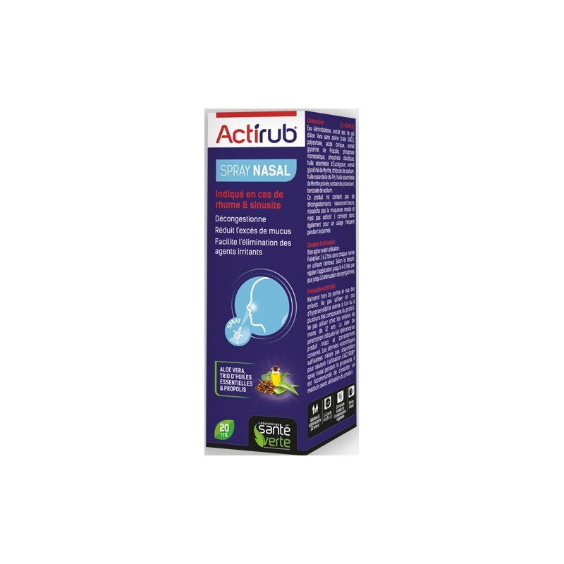 Santé Verte Actirub® Spray Nasal Adulte 20ml Santé Verte Actirub® Spray Nasal Adulte 20ml