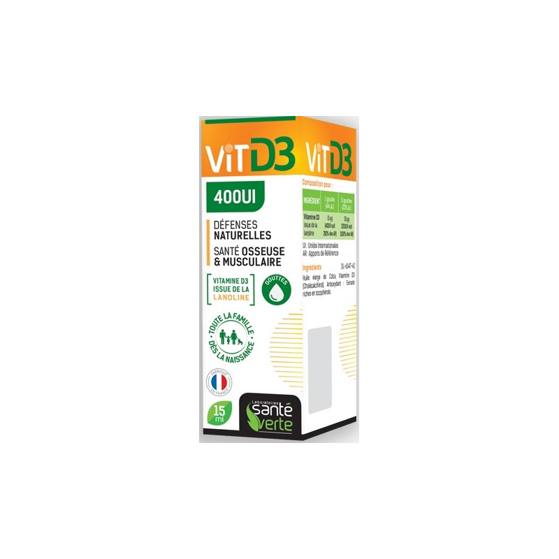 Santé Verte Vitamine D3 400UI 15ml Santé Verte Vitamine D3 400UI 15ml