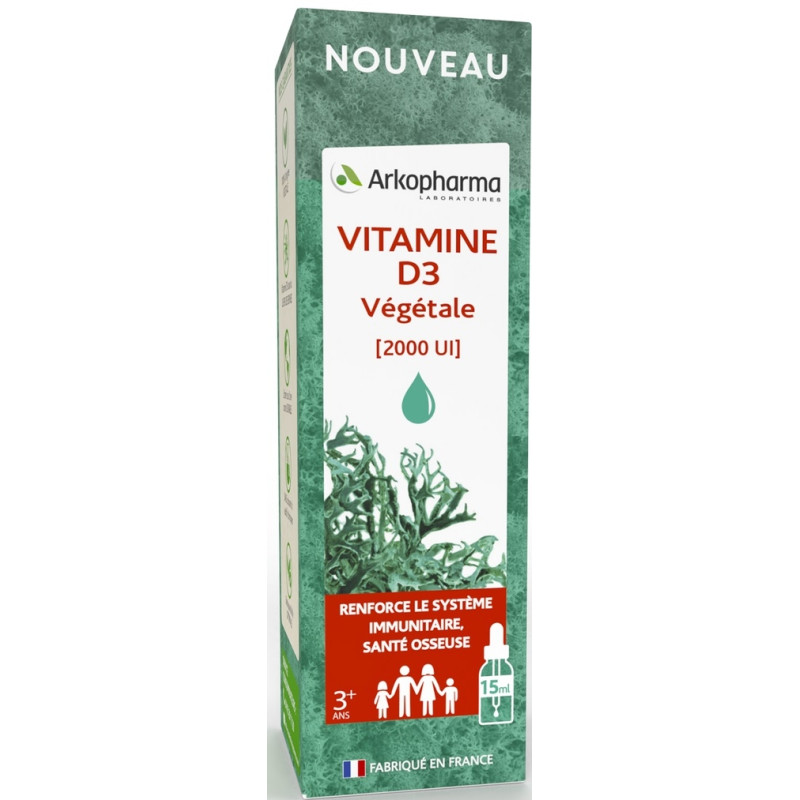Arkopharma Arkofluides Vitamine D3 végétale liquide 15ml Arkopharma Arkofluides Vitamine D3 végétale liquide 15ml