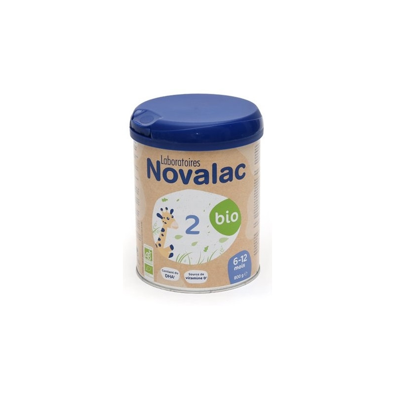 Novalac Lait 2ème âge Bio 800g Novalac Lait 2ème âge Bio 800g