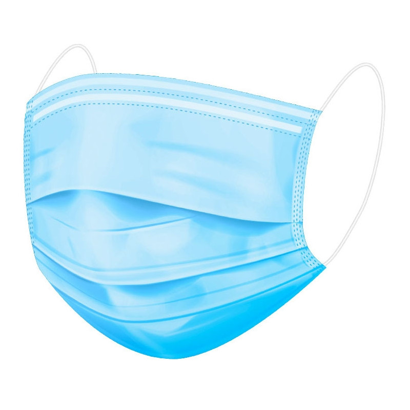 Masque Chirurgical 3 Plis, Type IIR - Boite de 50 - Bleu Masque Chirurgical 3 Plis, Type IIR - Boite de 50 - Bleu