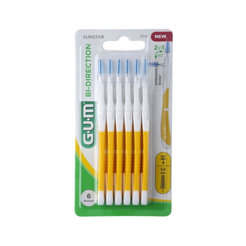 Gum® Brossettes Interdentaires Bi-Direction 1.4 mm x6 Gum® Brossettes Interdentaires Bi-Direction 1.4 mm x6