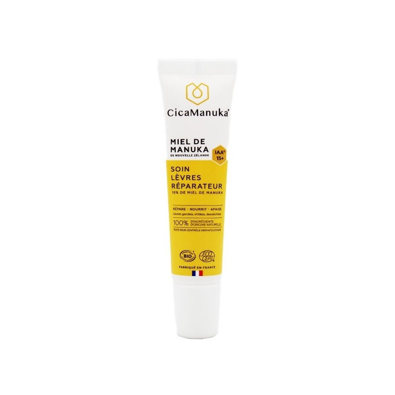 Cicamanuka Soin des Lèvres Réparateur au Miel de Manuka IAA15+ Bio 15ml Cicamanuka Soin des Lèvres Réparateur au Miel de Manuka IAA15+ Bio 15ml
