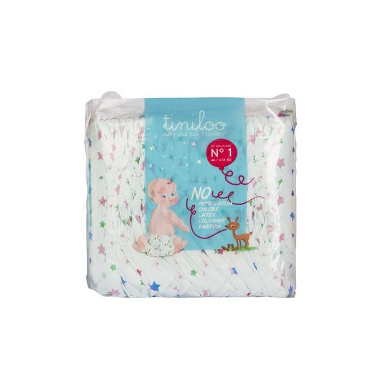 Tiniloo Couches écologiques taille 1 (2-5Kg) Etoile X28 Tiniloo Couches écologiques taille 1 (2-5Kg) Etoile X28