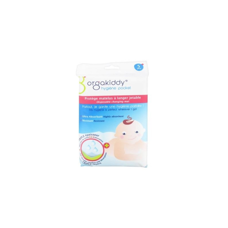 Orgakiddy Hygiène Pocket Protège Matelas à Langer Jetable 5 Protèges Matelas Orgakiddy Hygiène Pocket Protège Matelas à Langer Jetable 5 Protèges Matelas