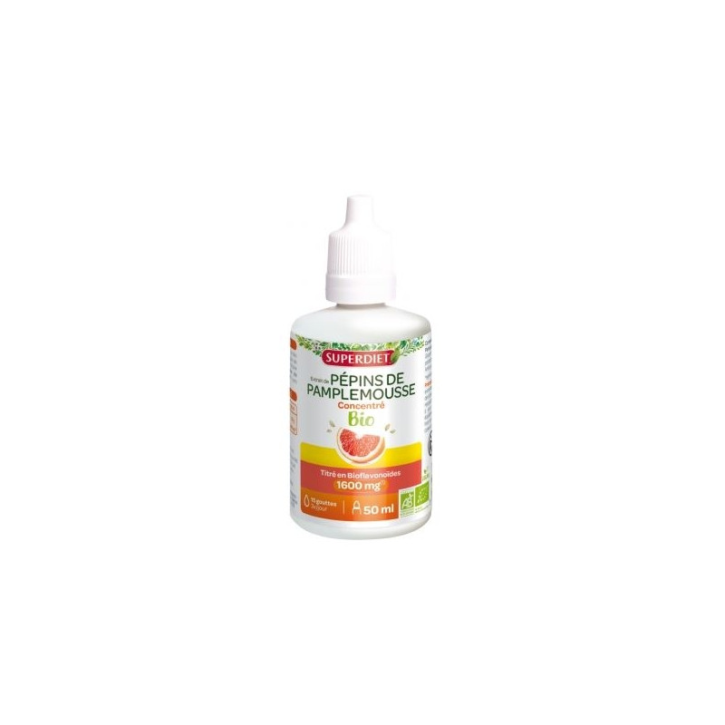 Superdiet Extrait de Pépins de Pamplemousse Concentré 1600 mg Bio 50 ml Superdiet Extrait de Pépins de Pamplemousse Concentré 1600 mg Bio 50 ml