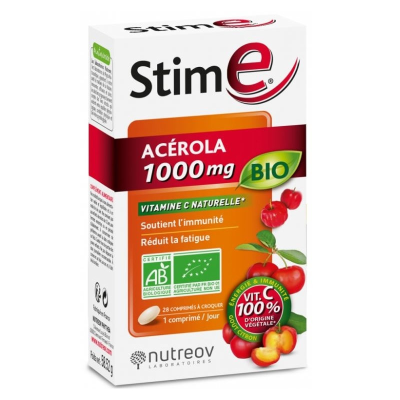 Stim E Acérola 1000 mg Bio 28 Comprimés à Croquer Stim E Acérola 1000 mg Bio 28 Comprimés à Croquer
