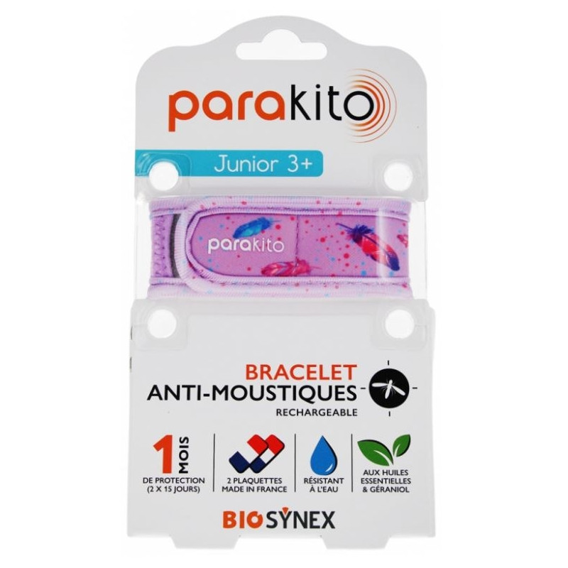 Parakito Bracelet Antimoustique Rechargeable Junior 1 Plumes Parakito Bracelet Antimoustique Rechargeable Junior 1 Plumes