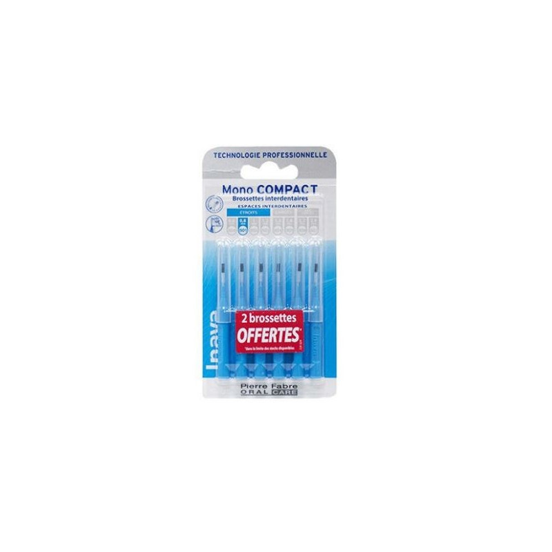 Inava Mono Compact Brossette Bleu X4 + 2 Offert Inava Mono Compact Brossette Bleu X4 + 2 Offert