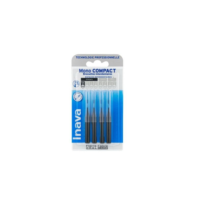 Inava Mono Compact Brossette Noir X4 + 2 Offert Inava Mono Compact Brossette Noir X4 + 2 Offert