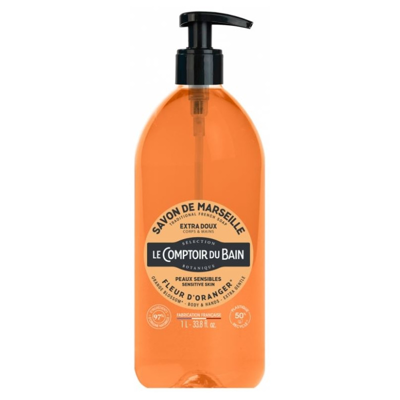 Le Comptoir Du Bain Savon Traditionnel De Marseille Fleur D'oranger 1l Le Comptoir Du Bain Savon Traditionnel De Marseille Fleur D'oranger 1l
