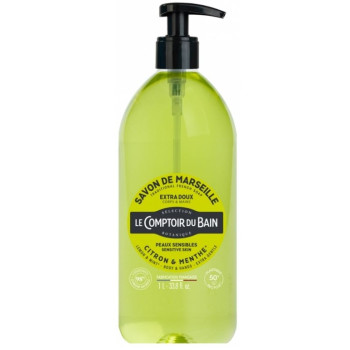Le Comptoir Du Bain Savon De Marseille Liquide Citron Menthe 1l