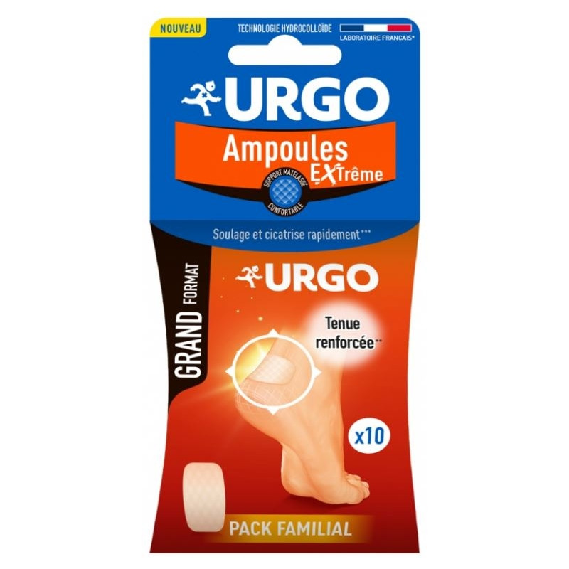 Urgo Ampoules Extreme Pansement Hydrocolloide Grand Format X10 Urgo Ampoules Extreme Pansement Hydrocolloide Grand Format X10
