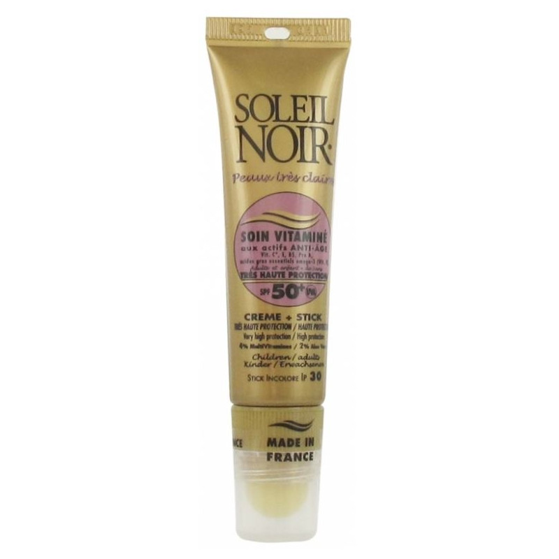 Soleil Noir Combi Ip 50+ Stick Et Creme Haute Protection Enfant 20ml + 2ml Soleil Noir Combi Ip 50+ Stick Et Creme Haute Protection Enfant 20ml + 2ml
