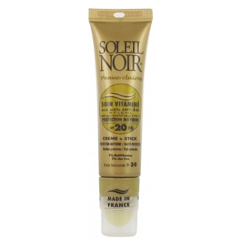 Soleil Noir Combi Ip 20 Stick Et Creme Protection Moyenne 20ml + 2ml Soleil Noir Combi Ip 20 Stick Et Creme Protection Moyenne 20ml + 2ml