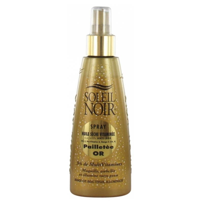 Soleil Noir Huile Seche Vitaminee Pailletee Or Spray 150ml Soleil Noir Huile Seche Vitaminee Pailletee Or Spray 150ml