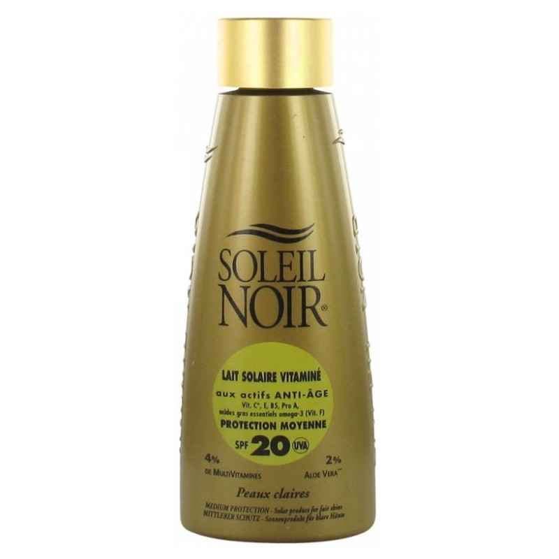 Soleil Noir Lait Solaire Vitamine Ip 20 Protection Moyenne 150ml Soleil Noir Lait Solaire Vitamine Ip 20 Protection Moyenne 150ml