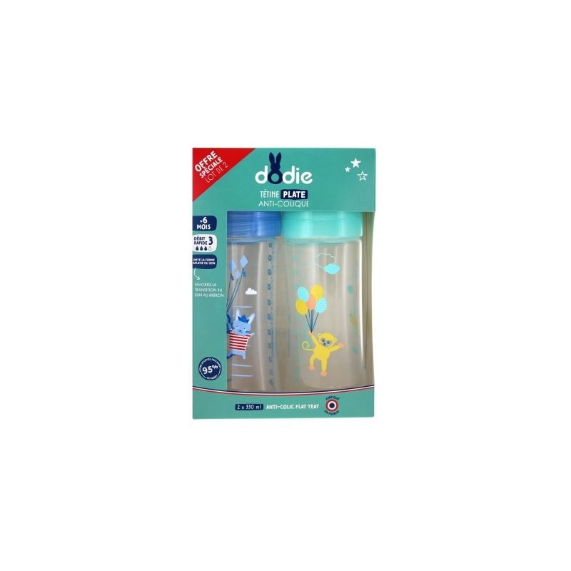 Dodie Sensation+ Biberon Anticolique Air +6mois 330ml X2 Dodie Sensation+ Biberon Anticolique Air +6mois 330ml X2