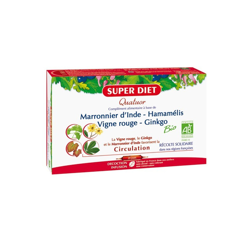 Super Diet Quatuor Circulation Bio 20 Ampoules Super Diet Quatuor Circulation Bio 20 Ampoules